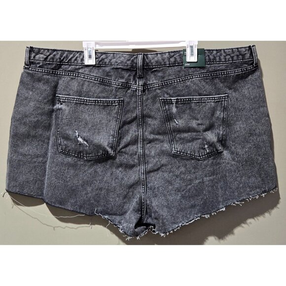Wild Fable Dark Gray Highest Rise Distressed Cutoff Jean Shorts -- Plus Size 24W - Picture 3 of 7